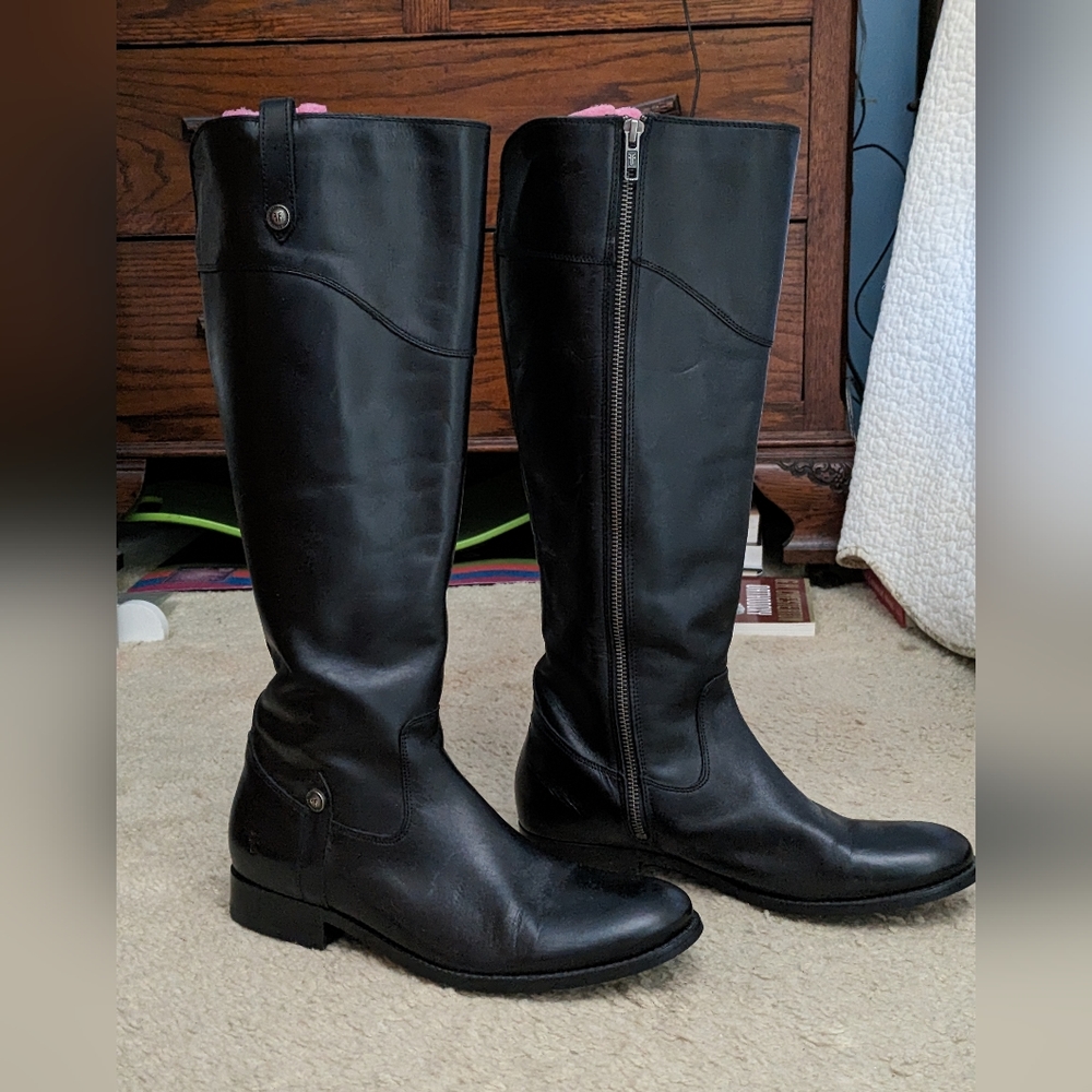 Black tall Frye boots